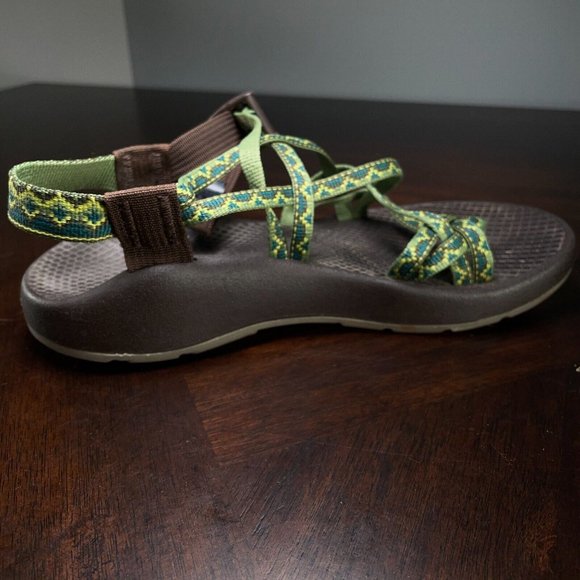 Chacos ZX/2 Classic Brown Blue Green Strappy Water Sport Sandals Womens Size 6 - Picture 3 of 10